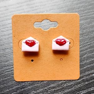 Free w/ Purchase Heart Envelope Stud Earrings